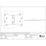 This is an image showing From The Anvil - Pewter 4" x 4" x 6" Parliament Hinge (pair) ss available from trade door handles, quick delivery and discounted prices