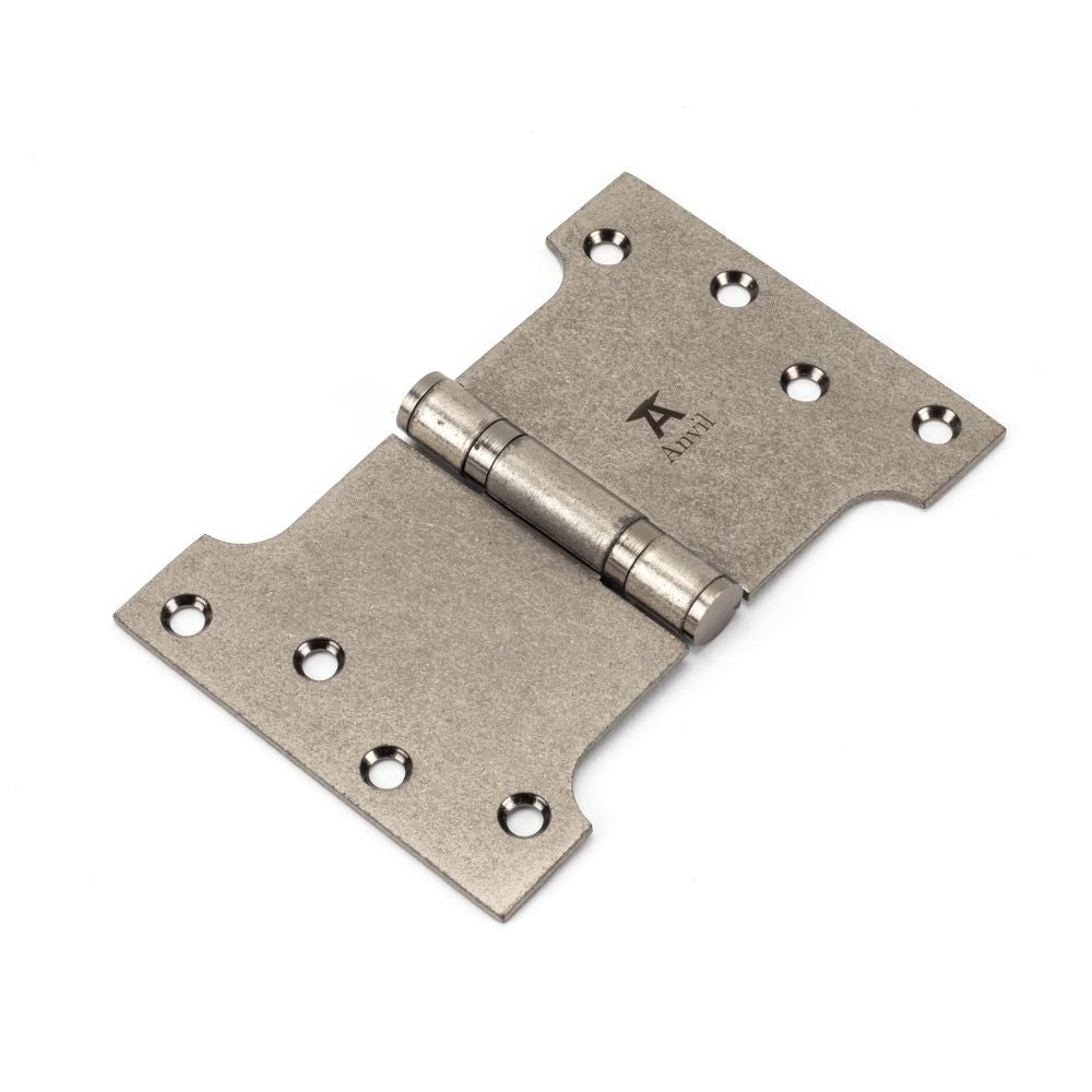 This is an image showing From The Anvil - Pewter 4" x 4" x 6" Parliament Hinge (pair) ss available from trade door handles, quick delivery and discounted prices