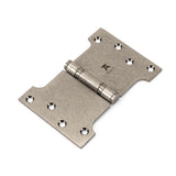 This is an image showing From The Anvil - Pewter 4" x 4" x 6" Parliament Hinge (pair) ss available from trade door handles, quick delivery and discounted prices