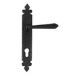 This is an image showing From The Anvil - Black Cromwell Lever Espag. Lock Set available from trade door handles, quick delivery and discounted prices