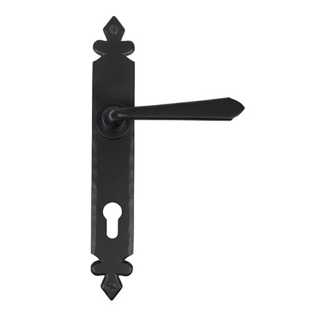 This is an image showing From The Anvil - Black Cromwell Lever Espag. Lock Set available from trade door handles, quick delivery and discounted prices