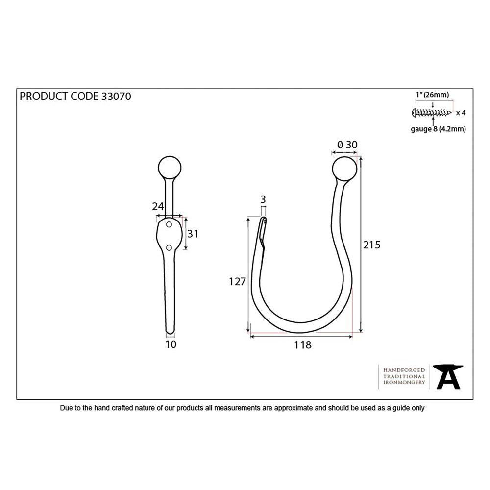 This is an image showing From The Anvil - Beeswax Curtain Tie Back (pair) available from trade door handles, quick delivery and discounted prices