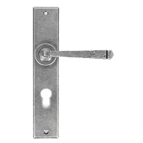 This is an image showing From The Anvil - Pewter Large Avon 72mm Centre Euro Lock Set available from trade door handles, quick delivery and discounted prices