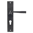 This is an image showing From The Anvil - Black Large Avon 72mm Centre Euro Lock Set available from trade door handles, quick delivery and discounted prices