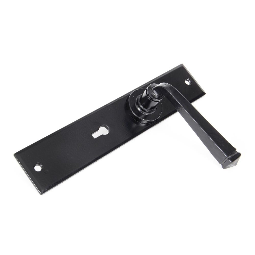 This is an image showing From The Anvil - Black Large Avon Lever Lock Set available from trade door handles, quick delivery and discounted prices