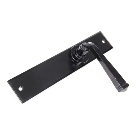 This is an image showing From The Anvil - Black Large Avon Lever Latch Set available from trade door handles, quick delivery and discounted prices