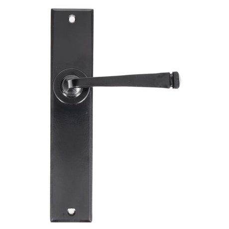 This is an image showing From The Anvil - Black Large Avon Lever Latch Set available from trade door handles, quick delivery and discounted prices