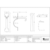 This is an image showing From The Anvil - Beeswax Slim Bean Thumblatch available from trade door handles, quick delivery and discounted prices