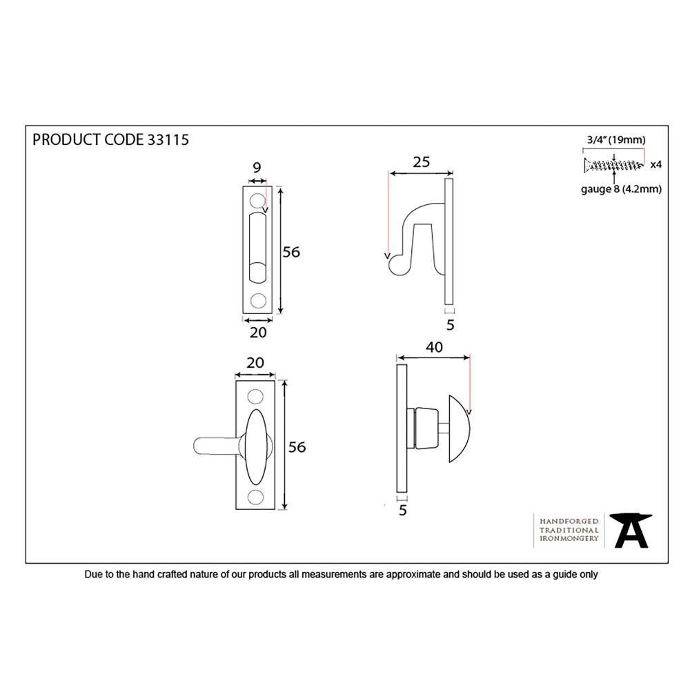 This is an image showing From The Anvil - Black Cupboard Turn available from trade door handles, quick delivery and discounted prices