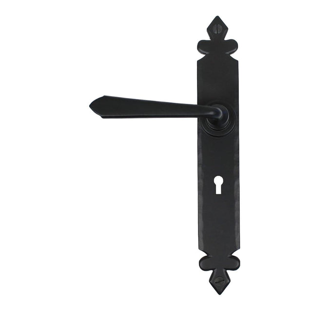 This is an image showing From The Anvil - Black Cromwell Lever Lock Set available from trade door handles, quick delivery and discounted prices