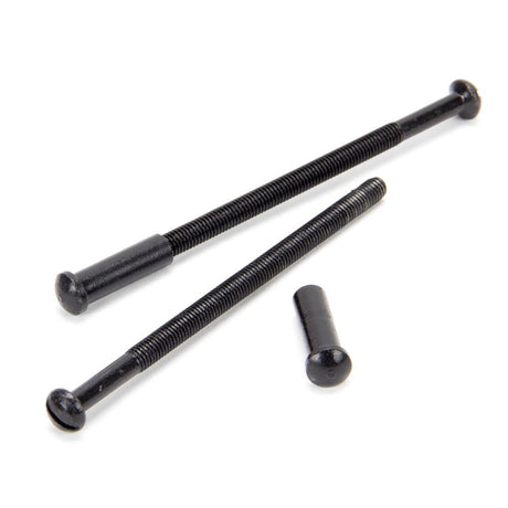 This is an image showing From The Anvil - Black 5mm Male & Female Screws (2) - No Slots available from trade door handles, quick delivery and discounted prices