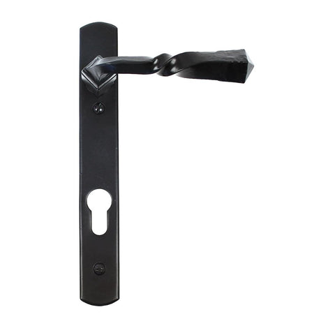 This is an image showing From The Anvil - Black Narrow Lever Espag. Lock Set available from trade door handles, quick delivery and discounted prices