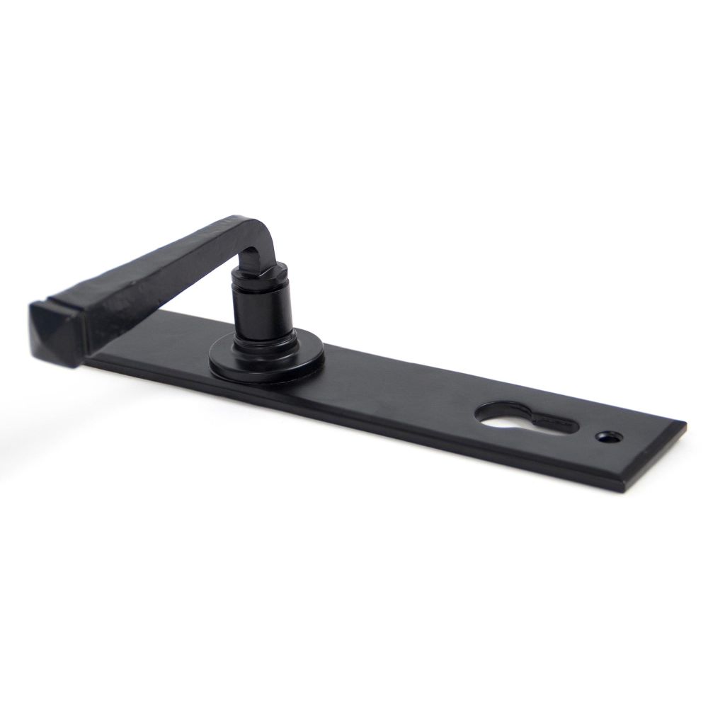 This is an image showing From The Anvil - Black Avon Lever Espag. Lock Set available from trade door handles, quick delivery and discounted prices