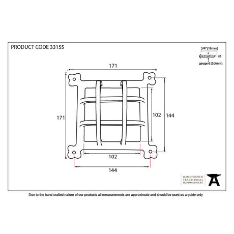 This is an image showing From The Anvil - Black Raised Door Grill available from trade door handles, quick delivery and discounted prices