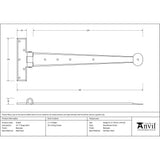 This is an image showing From The Anvil - Beeswax 15" Penny End T Hinge (pair) available from trade door handles, quick delivery and discounted prices