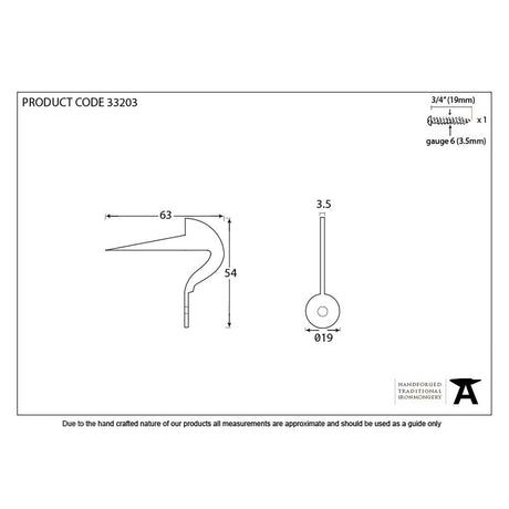 This is an image showing From The Anvil - Beeswax Frame Keep Pin available from trade door handles, quick delivery and discounted prices