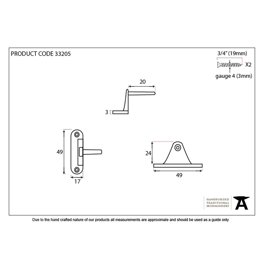 This is an image showing From The Anvil - Black Cranked Casement Stay Pin available from trade door handles, quick delivery and discounted prices