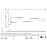 This is an image showing From The Anvil - Beeswax 12" Arrow Head T Hinge (pair) available from trade door handles, quick delivery and discounted prices