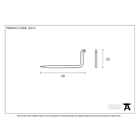 This is an image showing From The Anvil - Beeswax L Hook - Small available from trade door handles, quick delivery and discounted prices