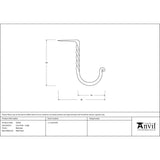 High quality image of From The Anvil - Beeswax Cup Hook - Large | Sku. 33220 | Trade Door Handles, Kendal.