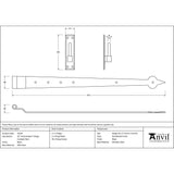 This is an image showing From The Anvil - Black 35" Hook & Band Hinge - Cranked (pair) available from trade door handles, quick delivery and discounted prices