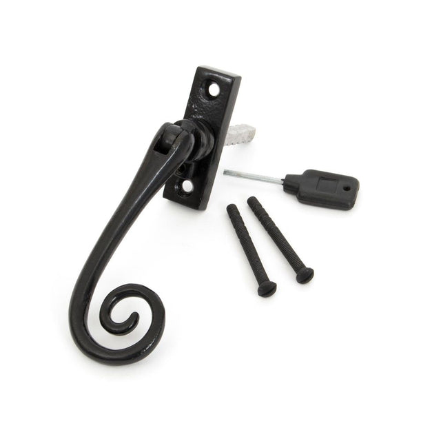 This is an image showing From The Anvil - Black Slim Monkeytail Espag - RH available from trade door handles, quick delivery and discounted prices