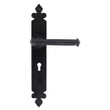 This is an image showing From The Anvil - Black Tudor Lever Lock Set available from trade door handles, quick delivery and discounted prices