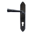 This is an image showing From The Anvil - Black Gothic Lever Espag. Lock Set available from trade door handles, quick delivery and discounted prices