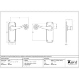 This is an image showing From The Anvil - Black Monkeytail Lever Latch Set available from trade door handles, quick delivery and discounted prices