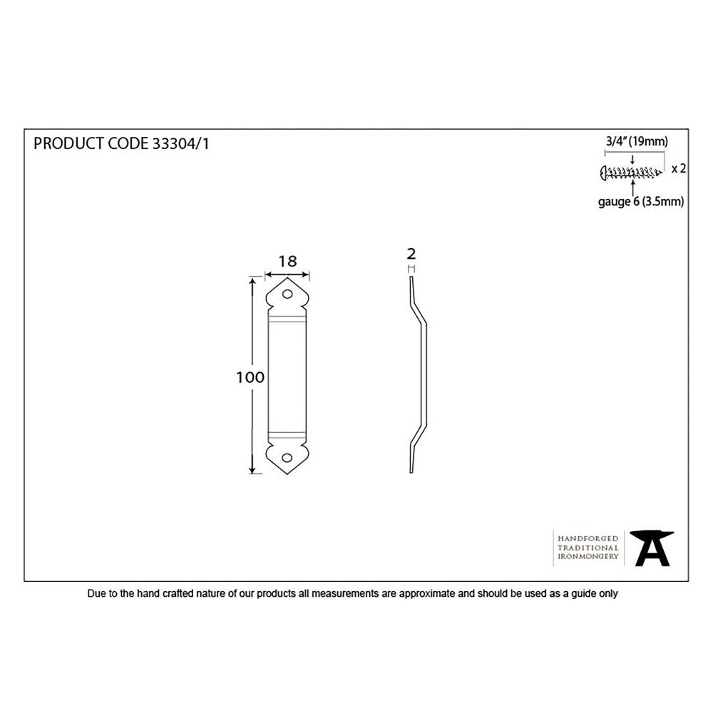 This is an image showing From The Anvil - Beeswax Gothic Screw on Staple available from trade door handles, quick delivery and discounted prices