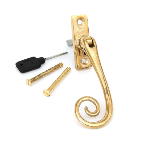 This is an image showing From The Anvil - Polished Brass Slim Monkeytail Espag - LH available from trade door handles, quick delivery and discounted prices