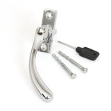 This is an image showing From The Anvil - Polished Chrome Slim Peardrop Espag - RH available from trade door handles, quick delivery and discounted prices