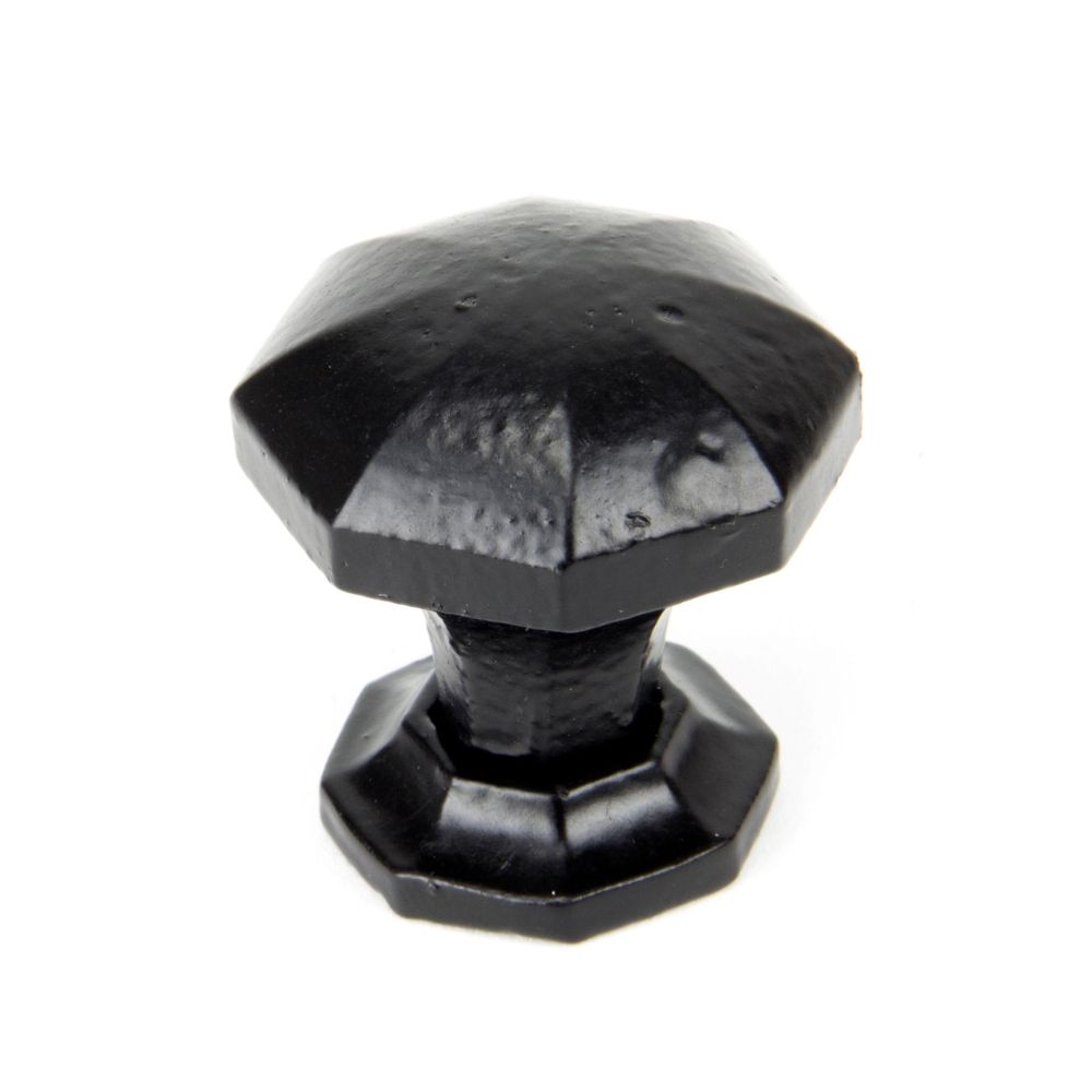 This is an image showing From The Anvil - Black Octagonal Cabinet Knob - Small available from trade door handles, quick delivery and discounted prices