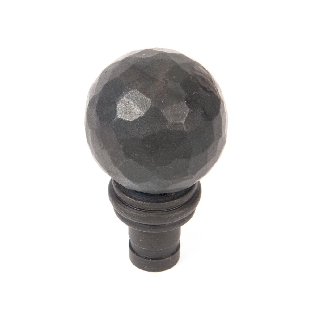 This is an image showing From The Anvil - Beeswax Hammered Ball Curtain Finial (pair) available from trade door handles, quick delivery and discounted prices