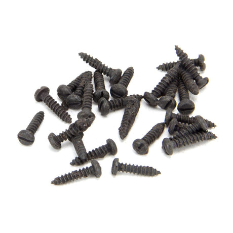 This is an image showing From The Anvil - Beeswax 4 x 1/2" Round Head Screws (25) available from trade door handles, quick delivery and discounted prices