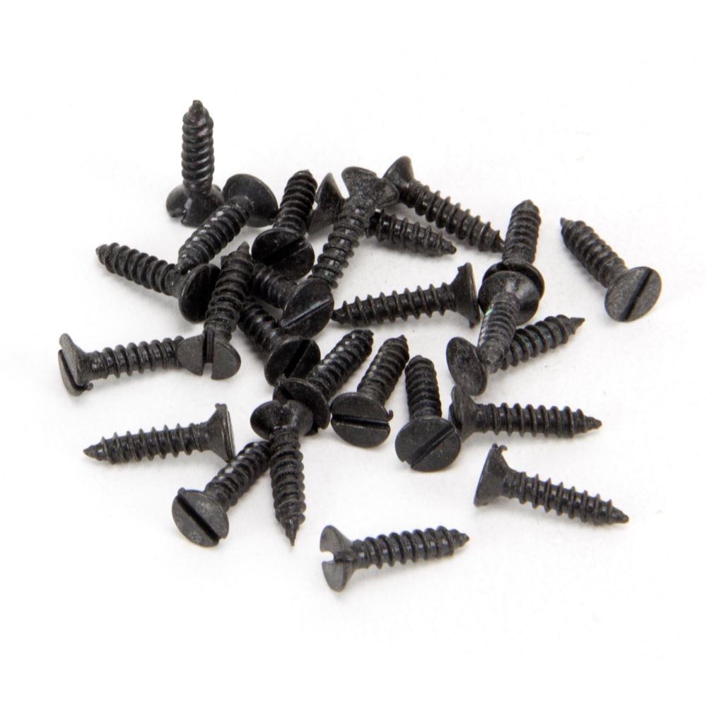 This is an image showing From The Anvil - Black 4 x 1/2" Countersunk Screws (25) available from trade door handles, quick delivery and discounted prices