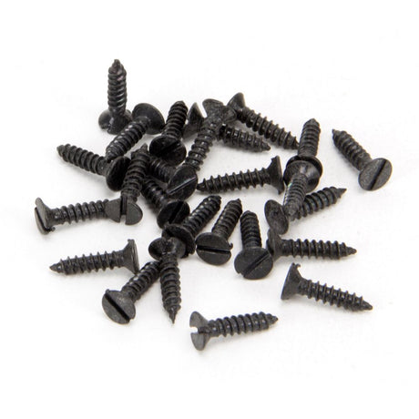 This is an image showing From The Anvil - Black 4 x 1/2" Countersunk Screws (25) available from trade door handles, quick delivery and discounted prices