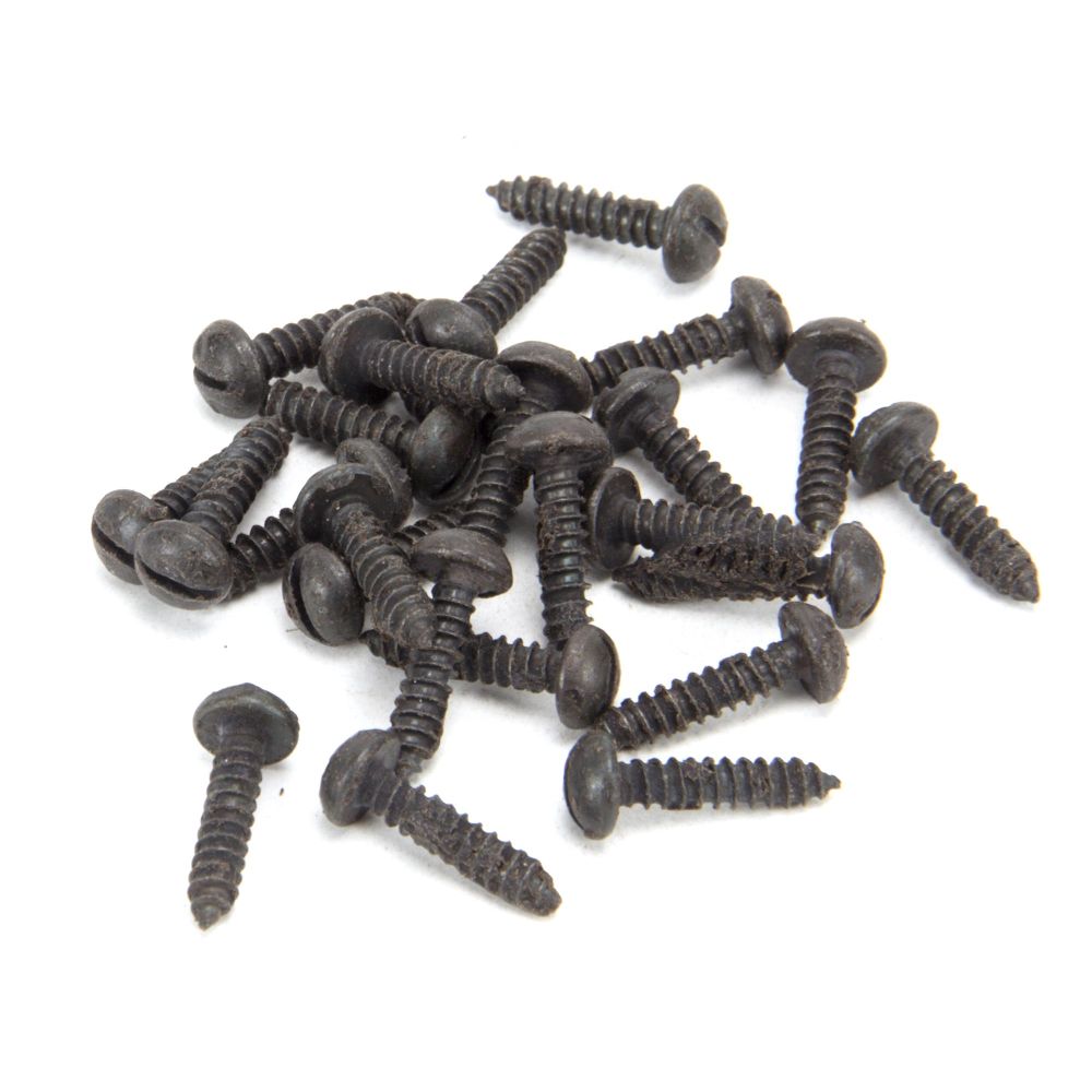 This is an image showing From The Anvil - Beeswax 8 x 3/4" Round Head Screws (25) available from trade door handles, quick delivery and discounted prices