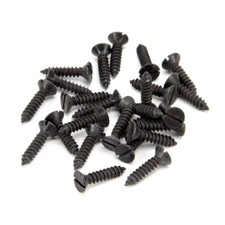 This is an image showing From The Anvil - Black 8 x 3/4" Countersunk Screws (25) available from trade door handles, quick delivery and discounted prices