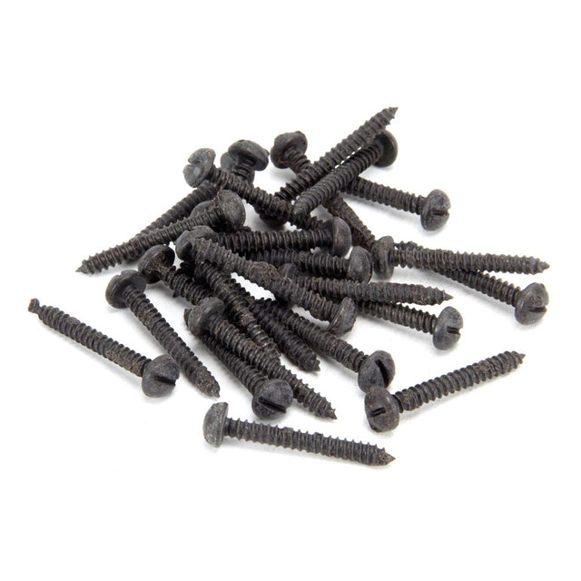 This is an image showing From The Anvil - Beeswax 8 x 1?" Round Head Screws (25) available from trade door handles, quick delivery and discounted prices