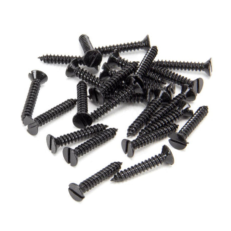 This is an image showing From The Anvil - Black 8 x 1" Countersunk Screws (25) available from trade door handles, quick delivery and discounted prices