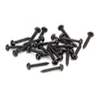 This is an image showing From The Anvil - Black 8 x 1" Round Head Screws (25) available from trade door handles, quick delivery and discounted prices