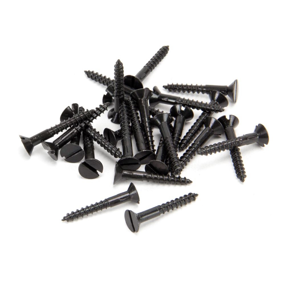 This is an image showing From The Anvil - Black 6 x 1" Countersunk Screws (25) available from trade door handles, quick delivery and discounted prices