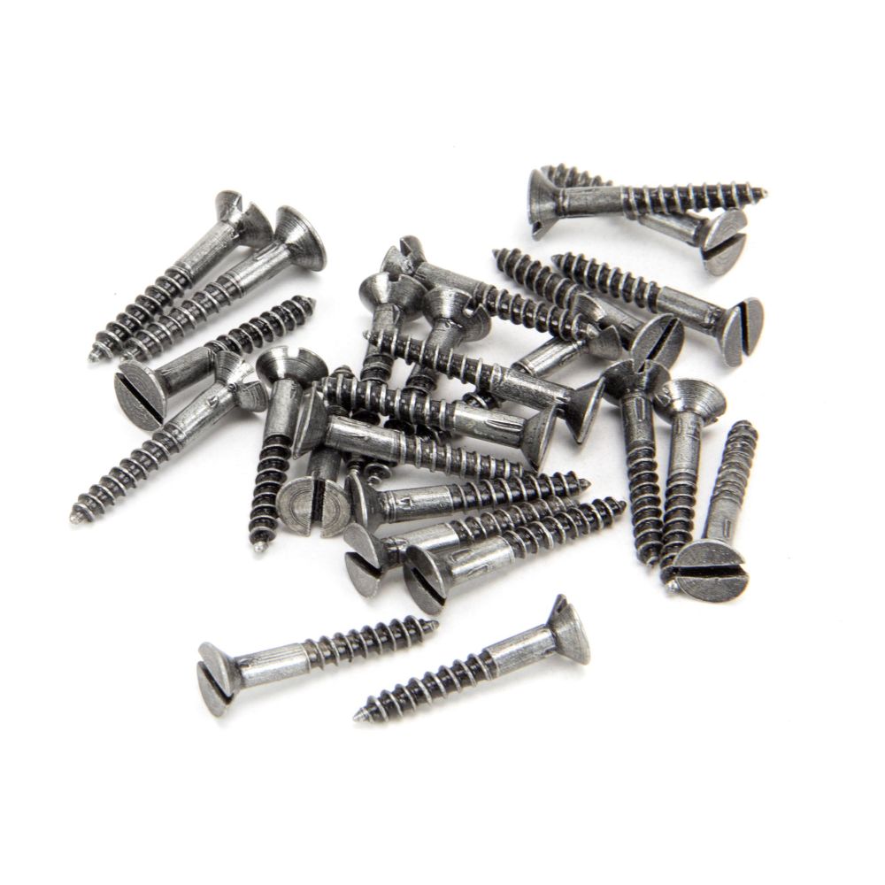 This is an image showing From The Anvil - Pewter 6 x 1" Countersunk Screws (25) available from trade door handles, quick delivery and discounted prices