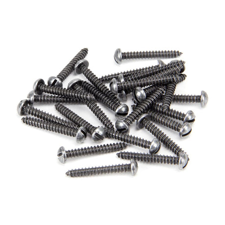 This is an image showing From The Anvil - Pewter 6 x 1" Round Head Screws (25) available from trade door handles, quick delivery and discounted prices