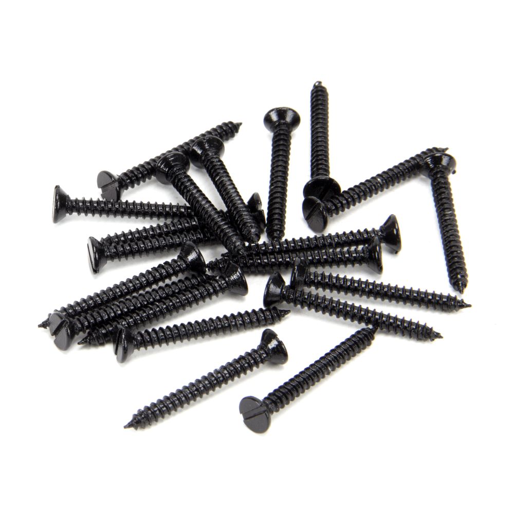 This is an image showing From The Anvil - Black 6 x 1?" Countersunk Screws (25) available from trade door handles, quick delivery and discounted prices