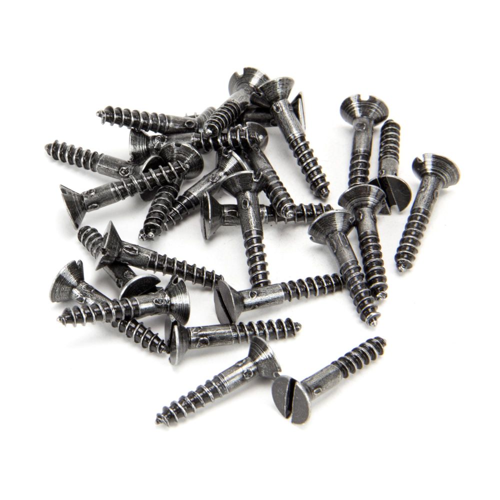 This is an image showing From The Anvil - Pewter 8 x 1" Countersunk Screws (25) available from trade door handles, quick delivery and discounted prices
