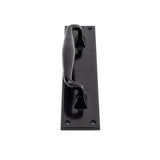 This is an image showing From The Anvil - Black Pull Handle on Backplate available from trade door handles, quick delivery and discounted prices