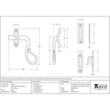 This is an image showing From The Anvil - Black Locking Shepherd's Crook Fastener - RH available from trade door handles, quick delivery and discounted prices