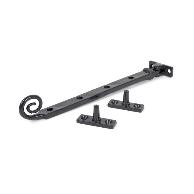 This is an image showing From The Anvil - Black 10" Cast Monkeytail Stay available from trade door handles, quick delivery and discounted prices